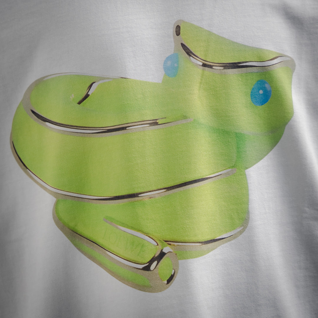 Le 2025ss fluoreszierendes T-Shirt mit Schlangenmuster 