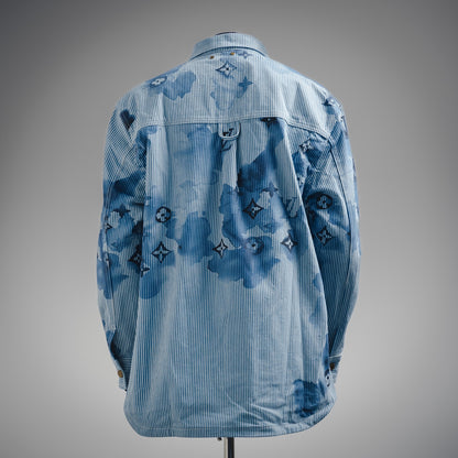 1V Ink pattern denim jacket