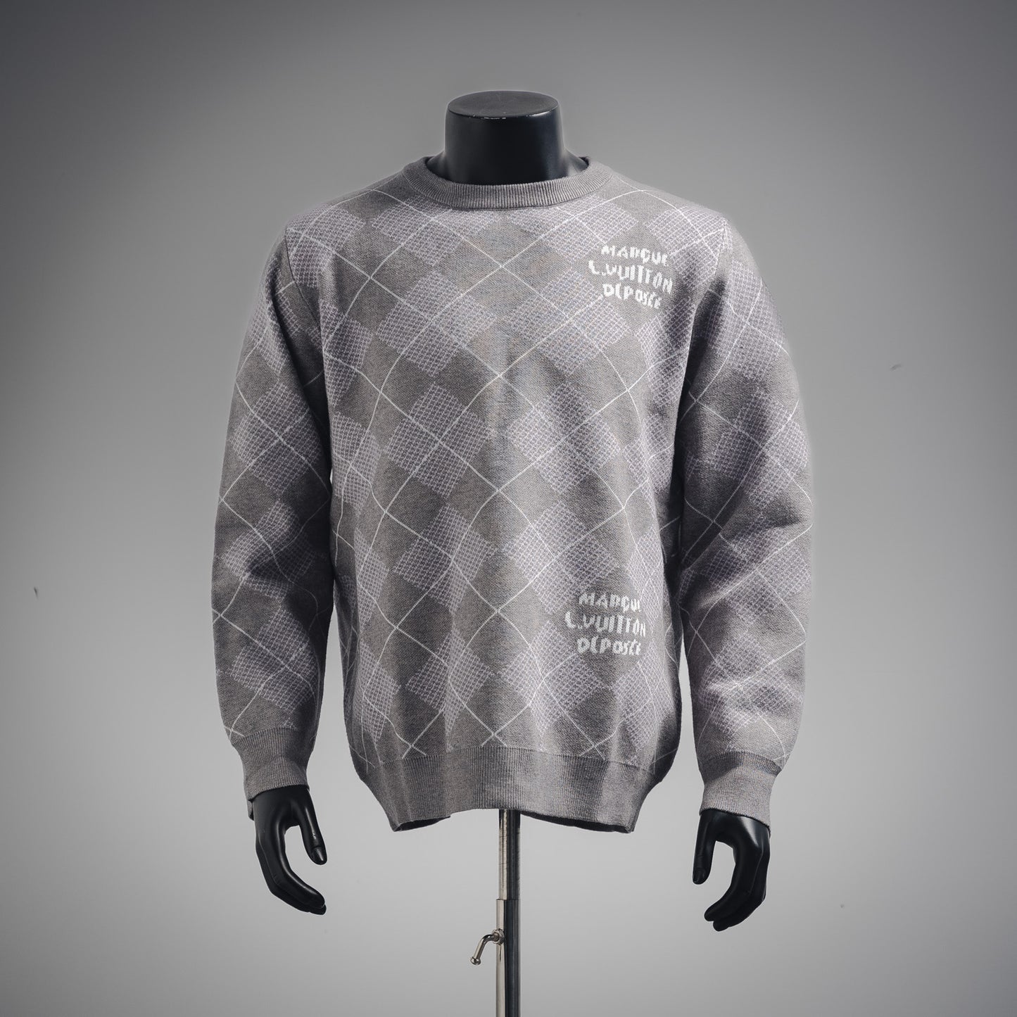 1V 2024FW Diamond Check Cashmere Sweater