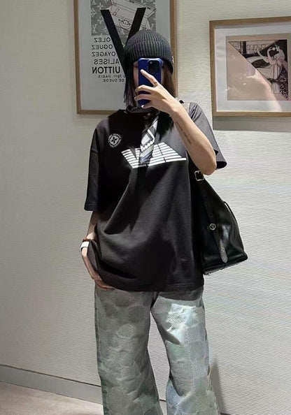 L  Washed Printed Cotton T-Shirt