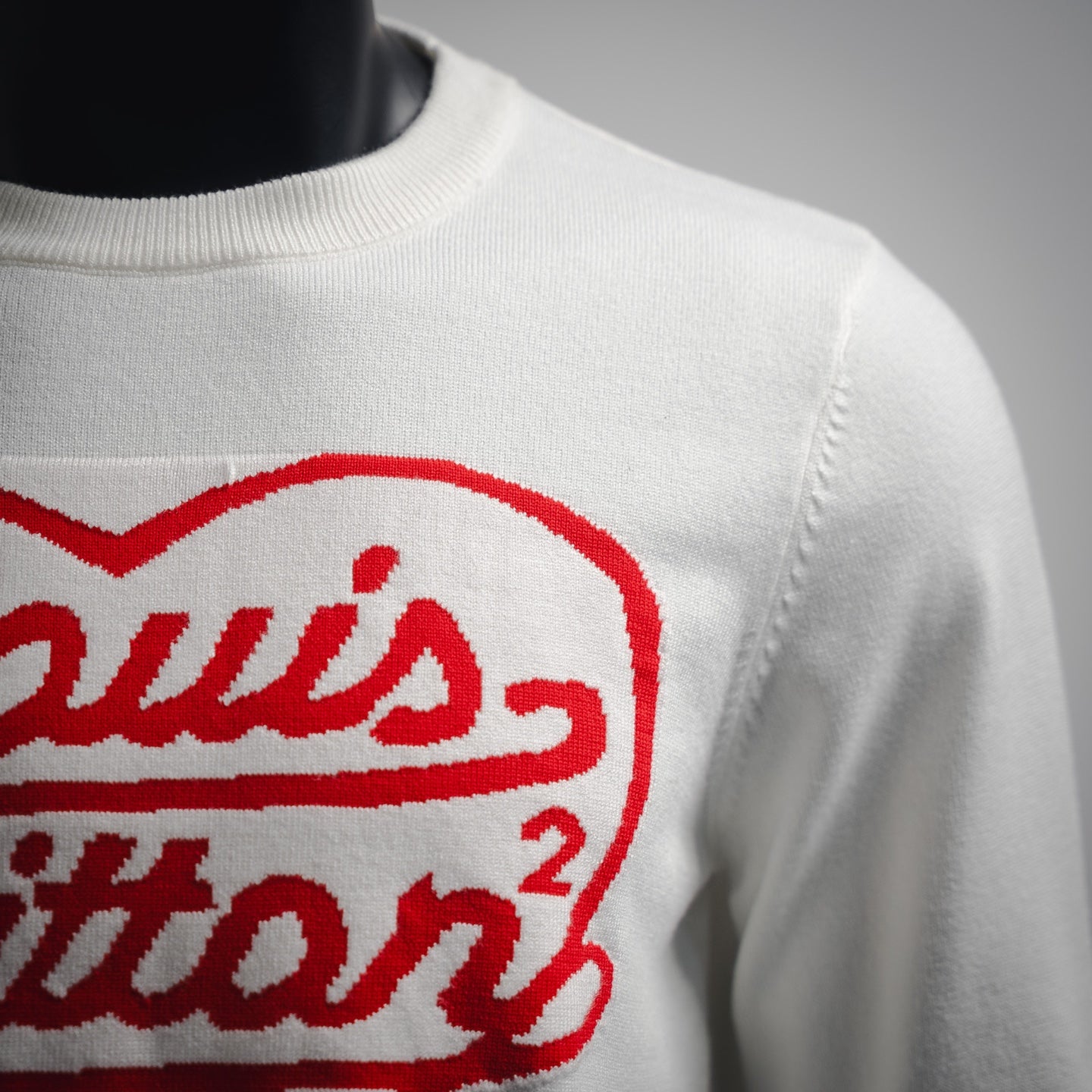 L 24ss Jacquard-Herz-Strickpullover 