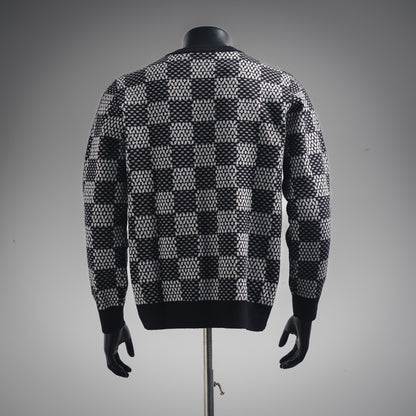 1V 24FW chessboard flower sweater
