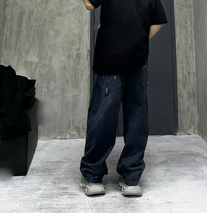B 24SS Summer Ink-splashed Jeans