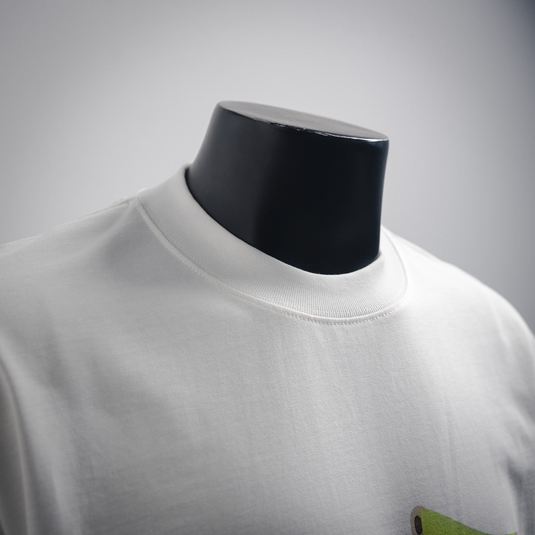 Le 2025ss fluoreszierendes T-Shirt mit Schlangenmuster 