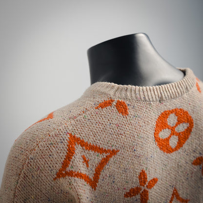1V 24FW logo jacquard round neck sweater
