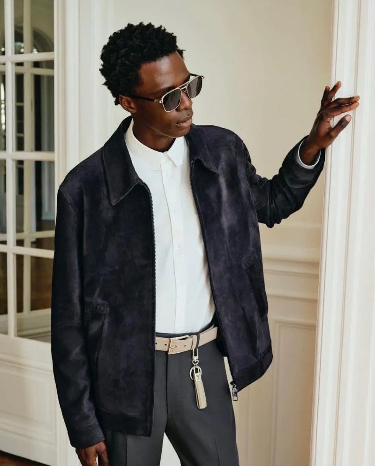 1V 24FW new suede lapel jacket