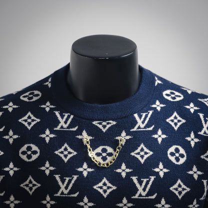 1V 24ss Chain Print Crew Neck Sweater
