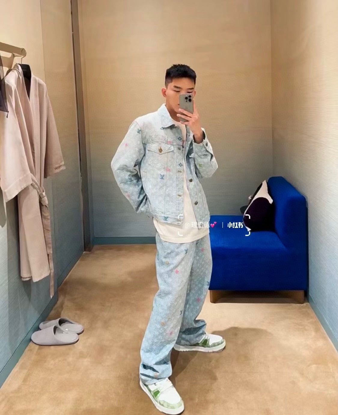 1V Tyler co-branded embroidered denim jacket set