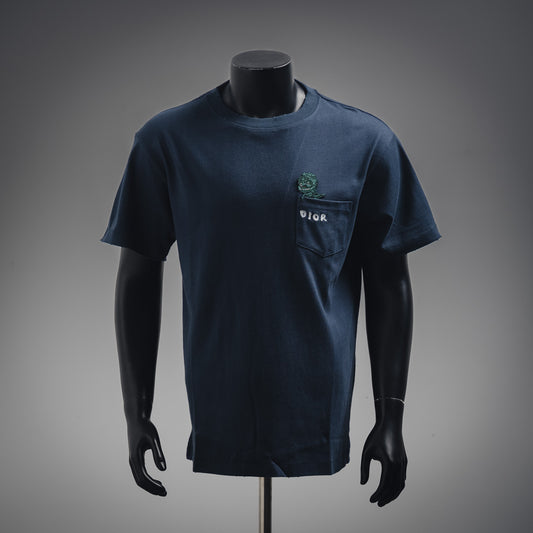 D  Pocket dinosaur embroidered T-shirt