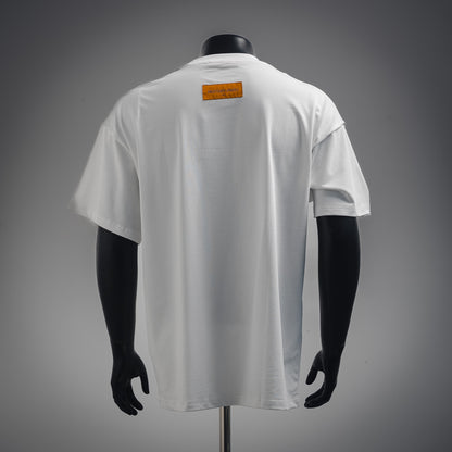 1V  25ss neckline graffiti letter print T-shirt