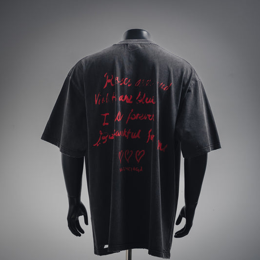 B  2025ss new love graffiti T-shirt