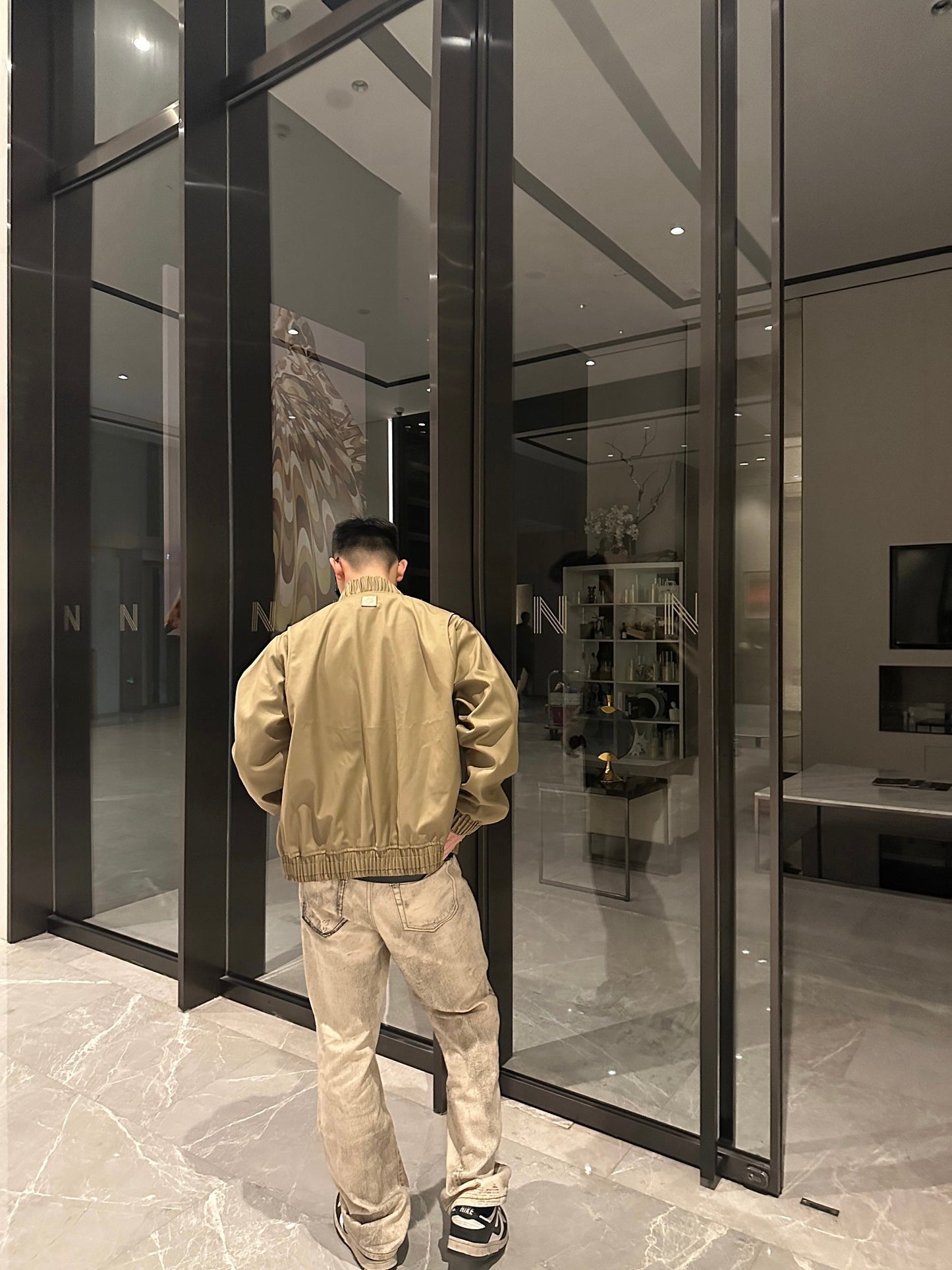 1V Pharrell embroidered flight jacket