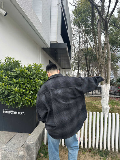 B  Wool blended plaid shirt