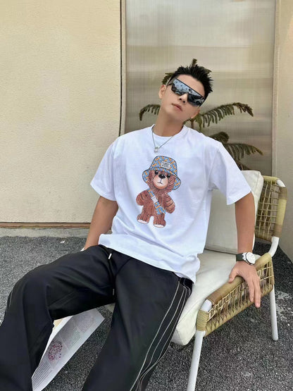 Bu  front and back bear print T-shirt