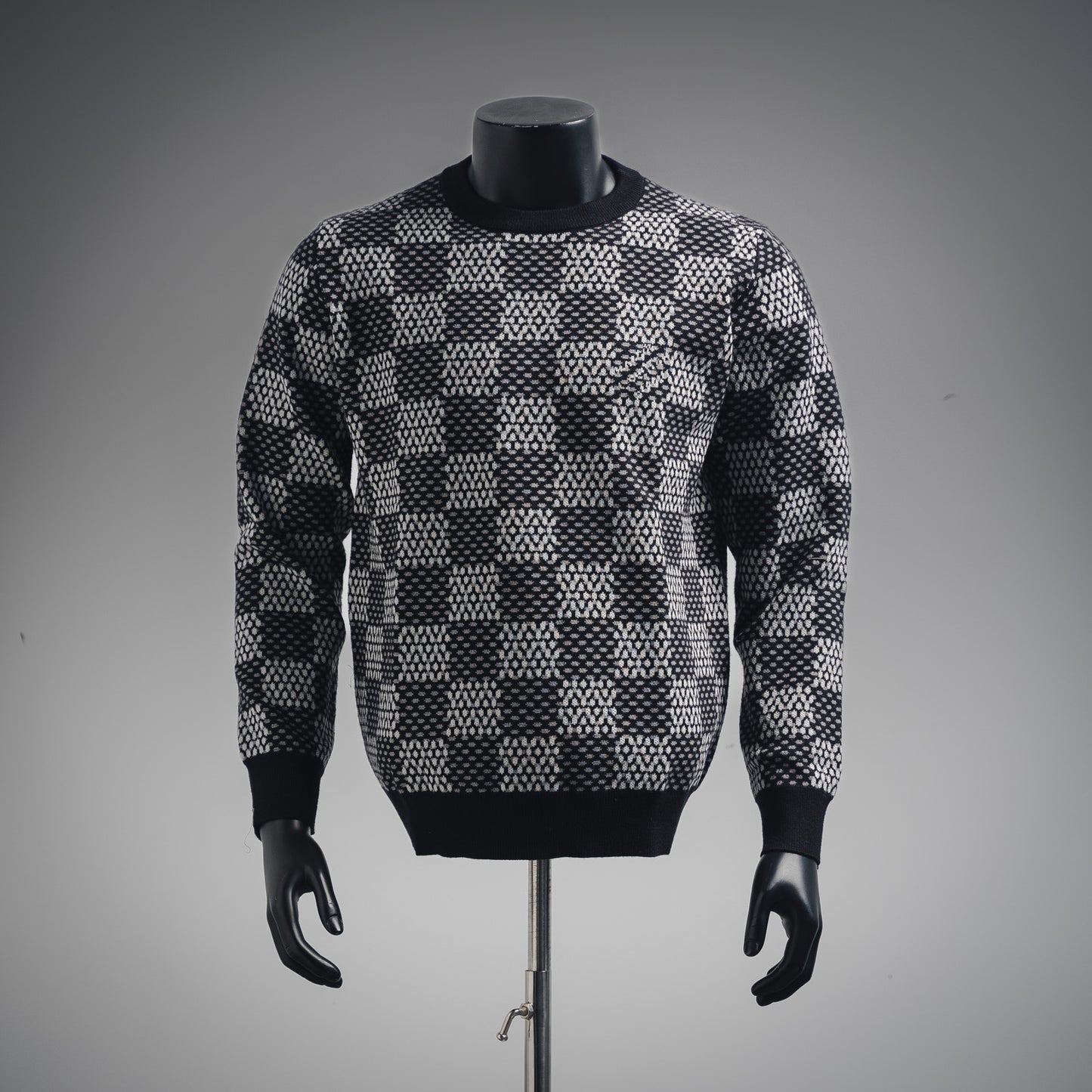 1V 24FW chessboard flower sweater