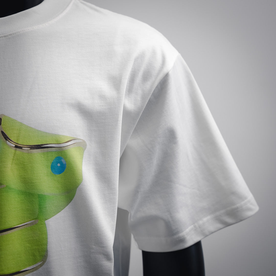 Le 2025ss fluoreszierendes T-Shirt mit Schlangenmuster 