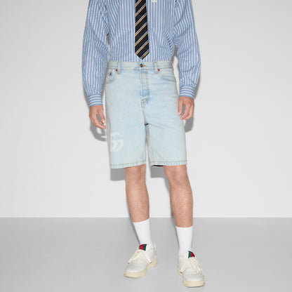 G  2025  Lasered denim shorts