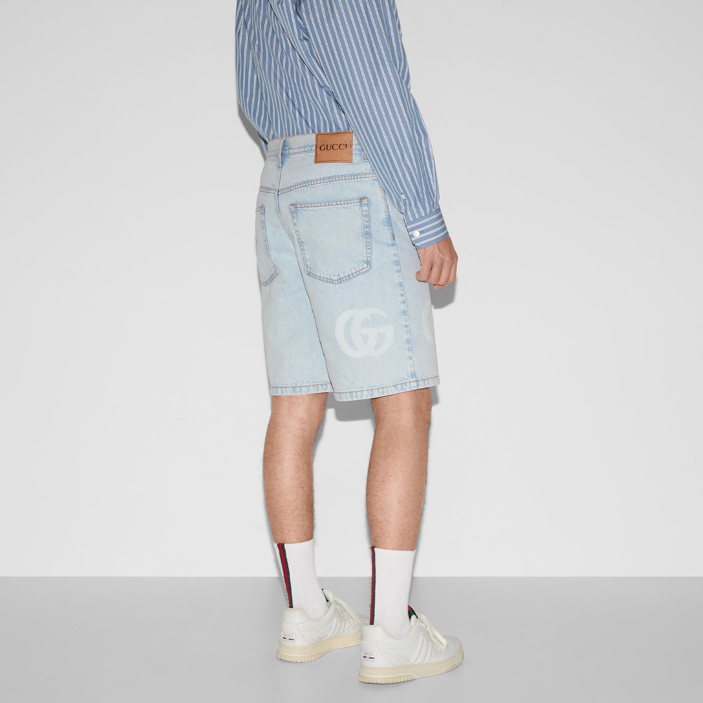 G  2025  Lasered denim shorts