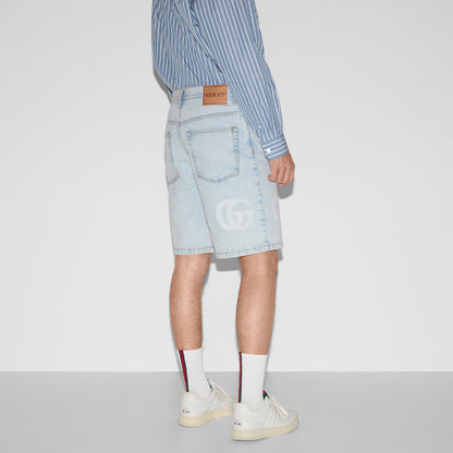 G  2025  Lasered denim shorts