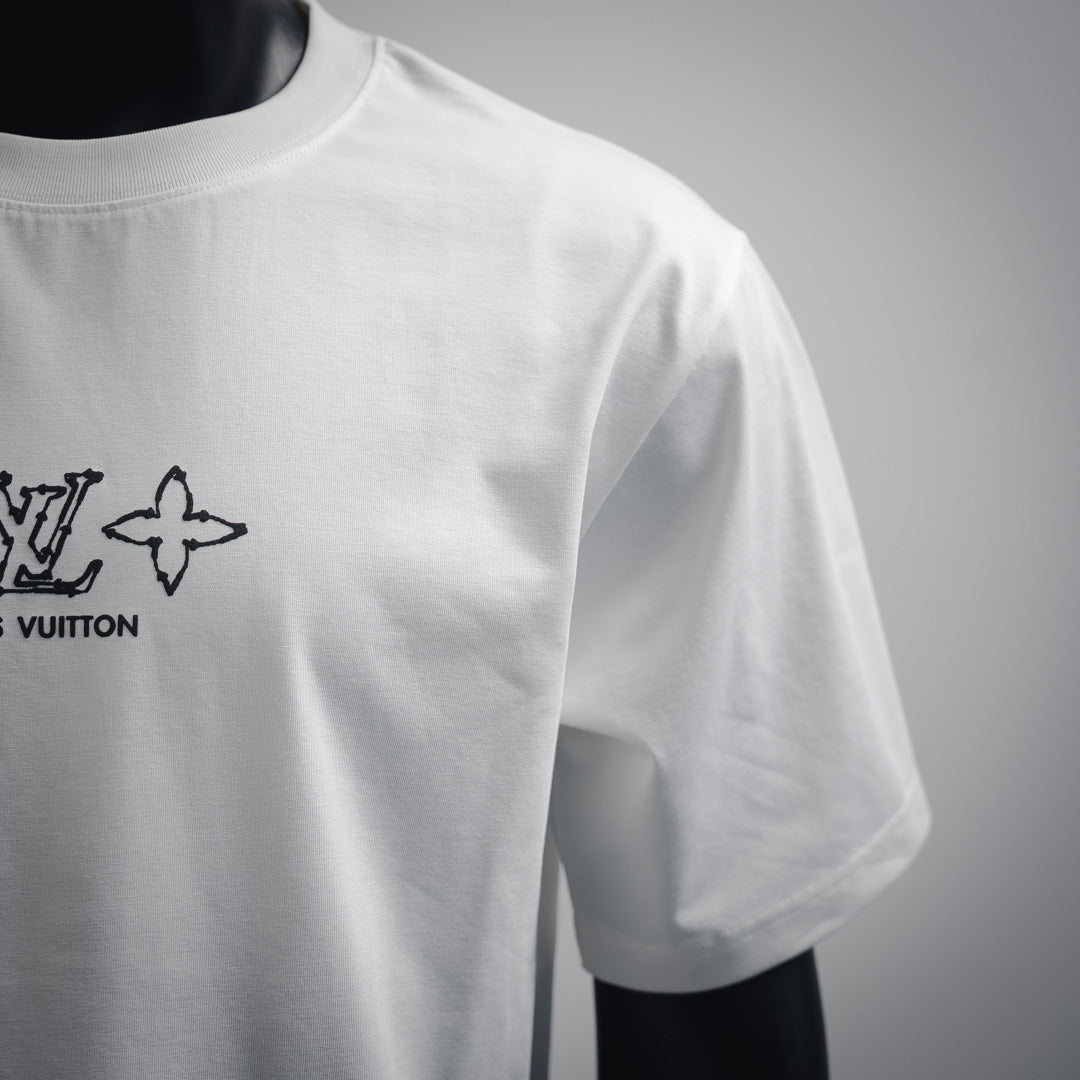 1V  25ss front and back four-leaf clover logo printed T-shirt