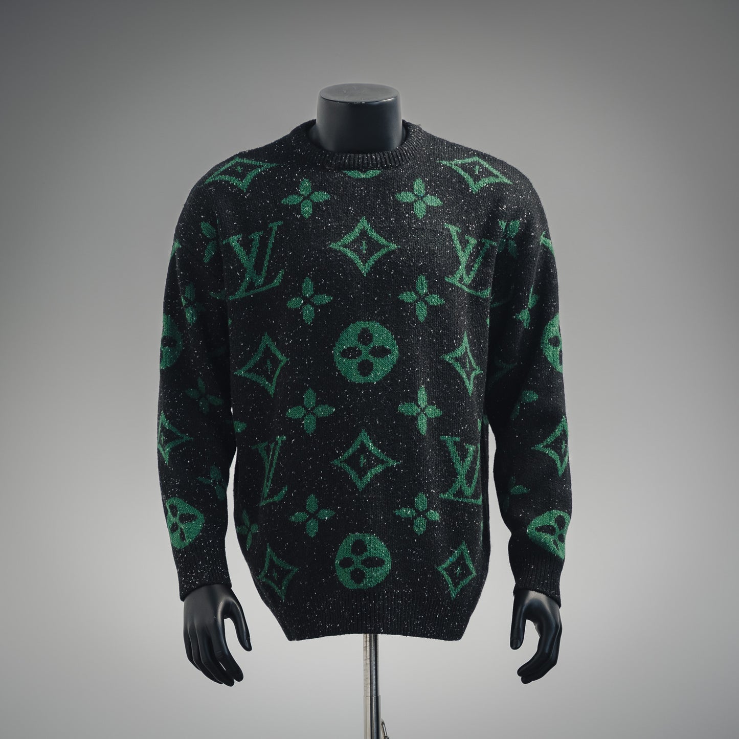 1V 24FW logo jacquard round neck sweater