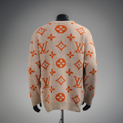 1V 24FW logo jacquard round neck sweater