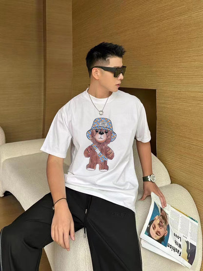Bu  front and back bear print T-shirt