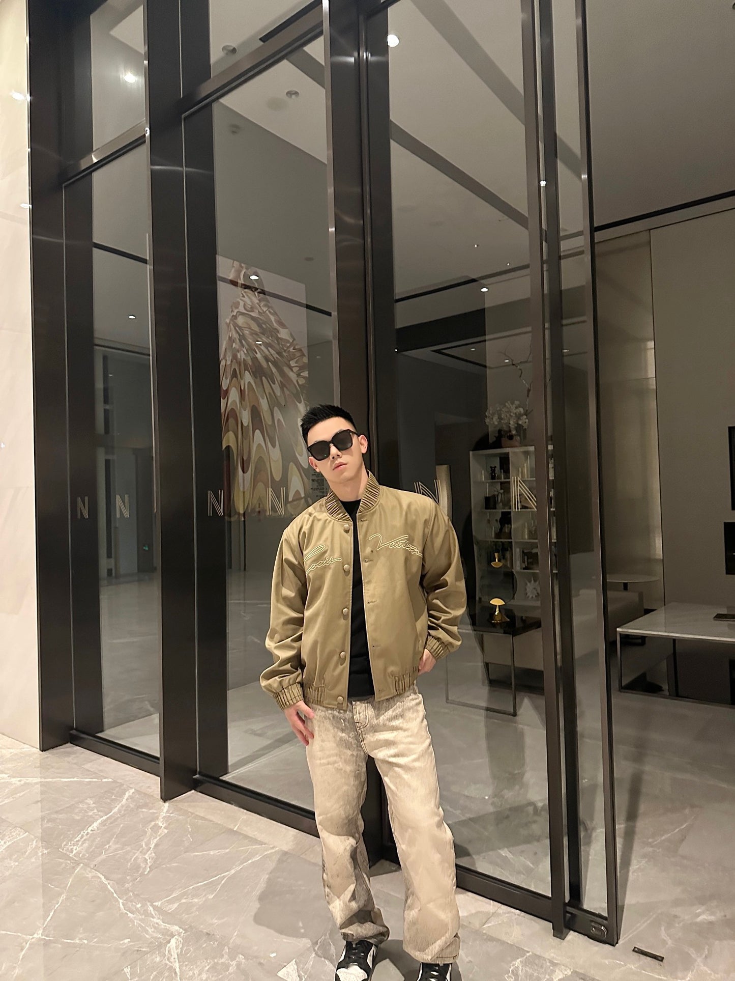 1V Pharrell embroidered flight jacket