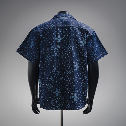 1V  2025 Printed Short-Sleeved Denim Shirt set
