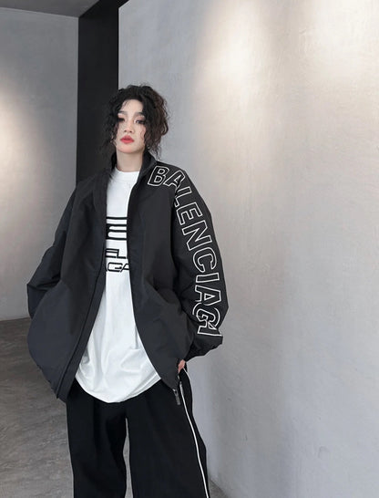 B  Embroidered logo sports suit jacket