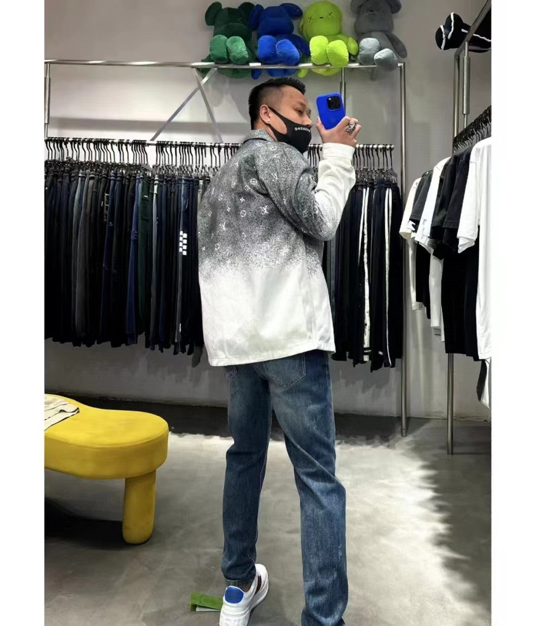 1V Gradient Starry Sky Denim Jacket