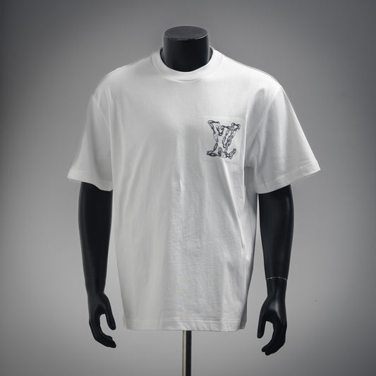 1V  Classic Chain Embroidered T-shirt