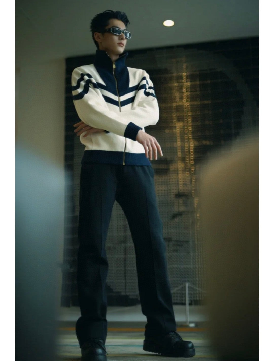 1V  25SS College Line Embroidered Jacket