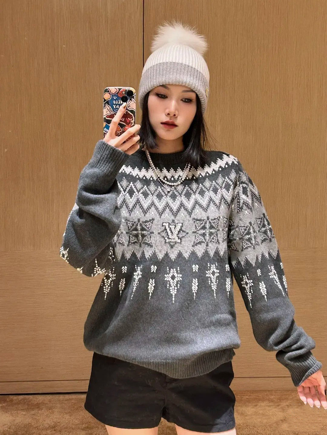 1V  SKI Ski Series Beaded Sweater