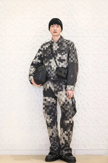 1V  2025FW Tessellated Mosaic Denim Jacket