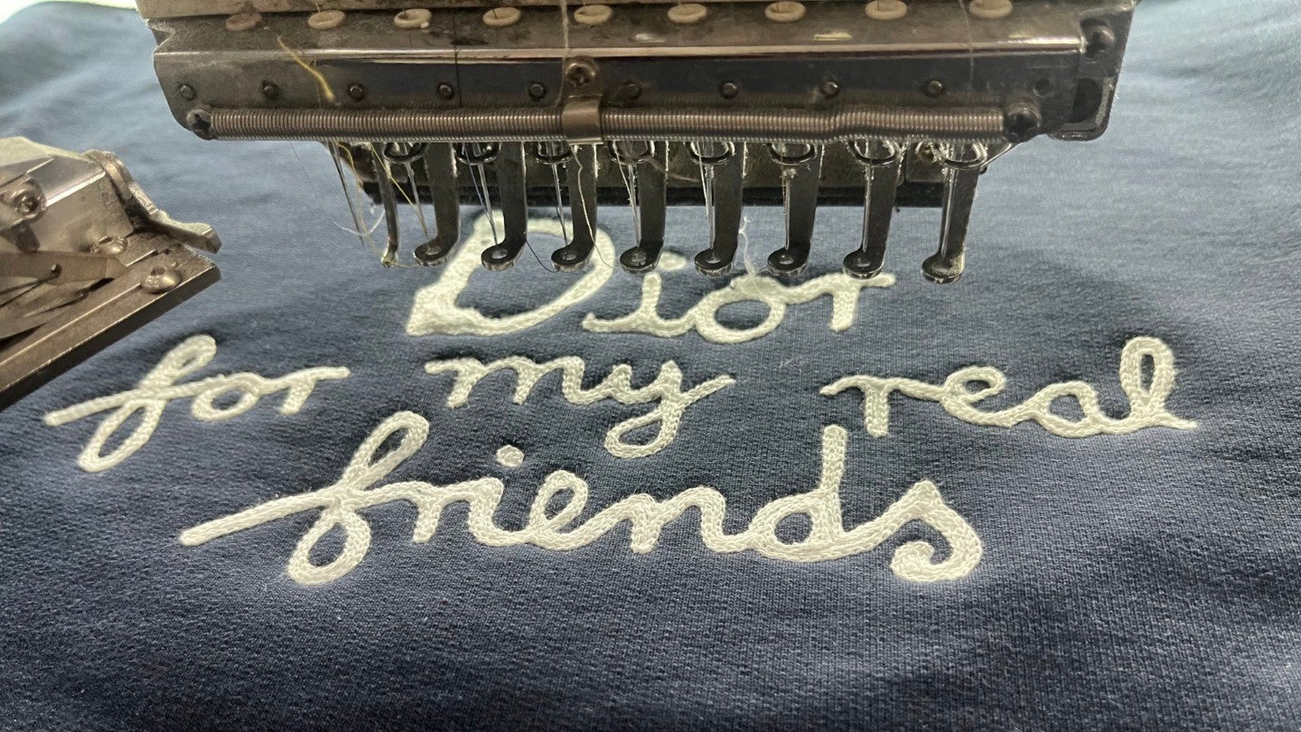 D Friends monogrammed embroidered hooded sweatshirt
