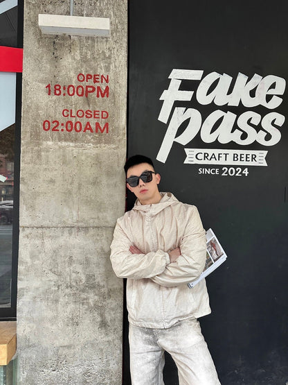 F Nylon windbreaker jacket with full logo