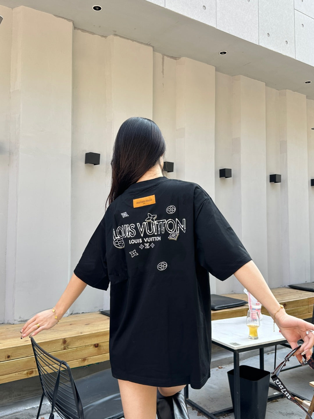 1V  25ss front and back four-leaf clover logo printed T-shirt