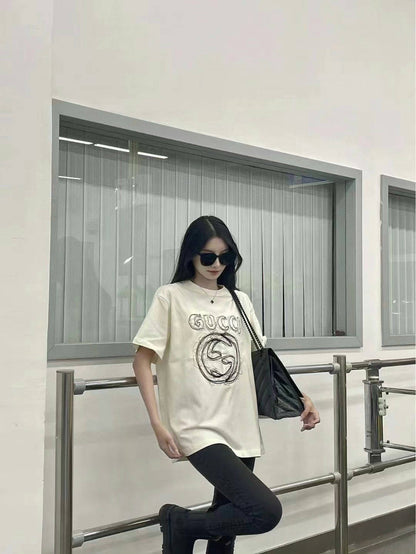 
G-Linie besticktes Buchstabenlogo T-Shirt