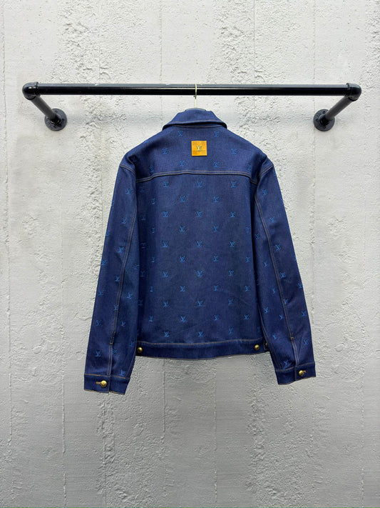 1V  embroidered logo denim jacket
