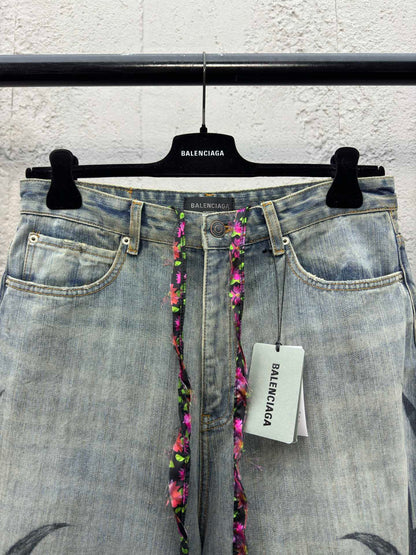 B  dragon print jeans