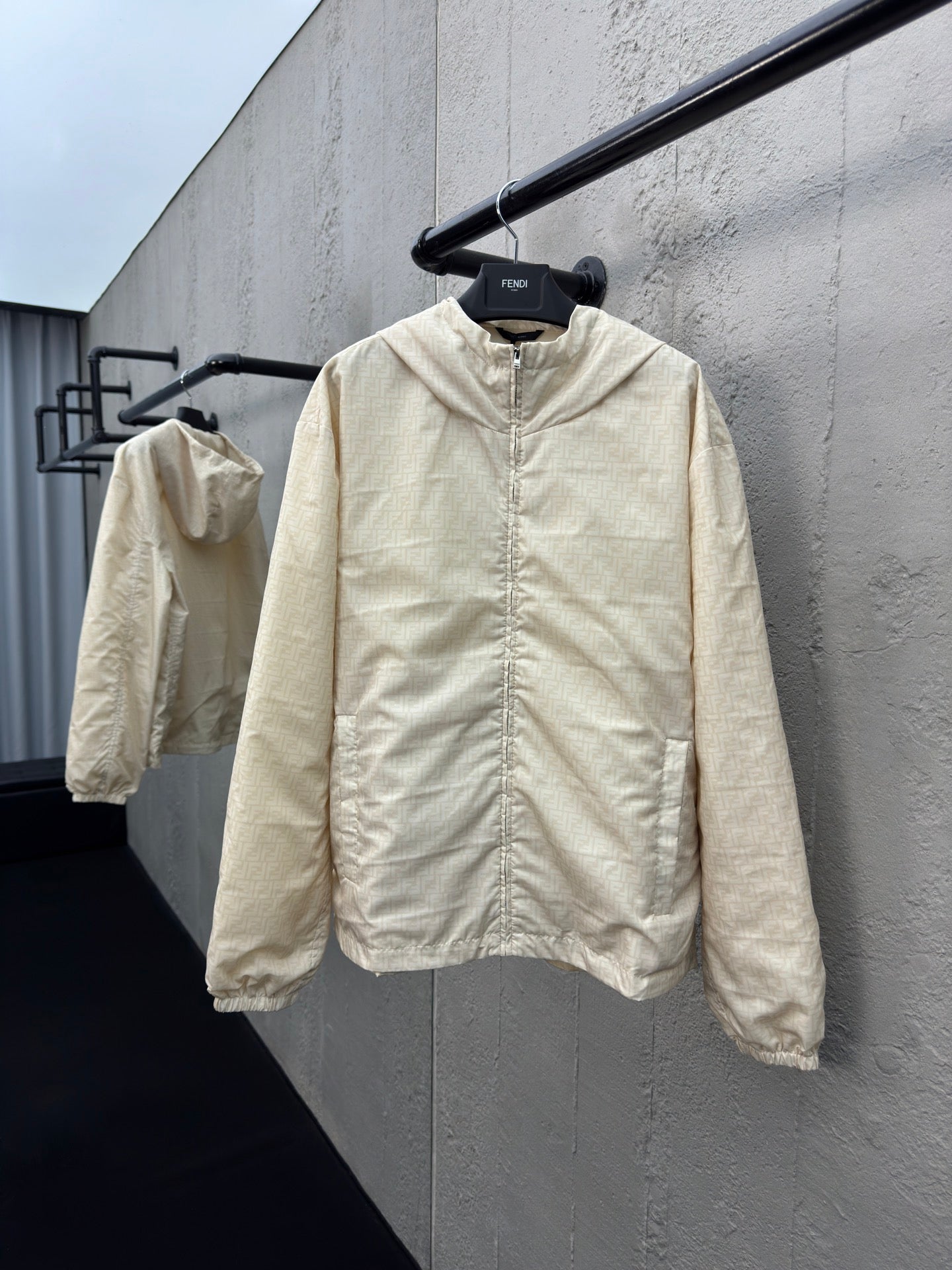 F Nylon windbreaker jacket with full logo