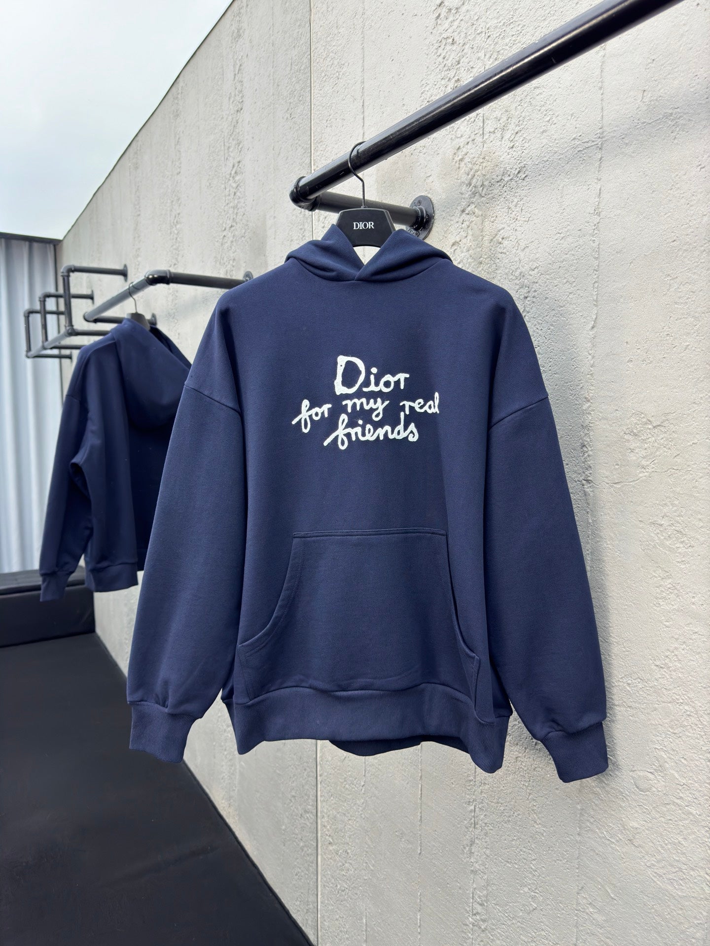 D Friends monogrammed embroidered hooded sweatshirt