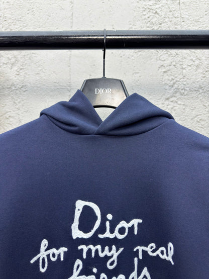 D Friends monogrammed embroidered hooded sweatshirt