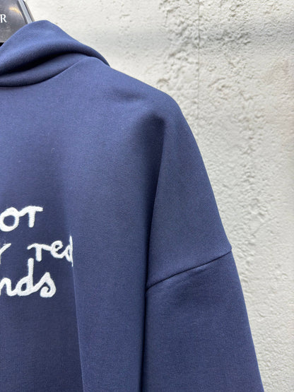 D Friends monogrammed embroidered hooded sweatshirt