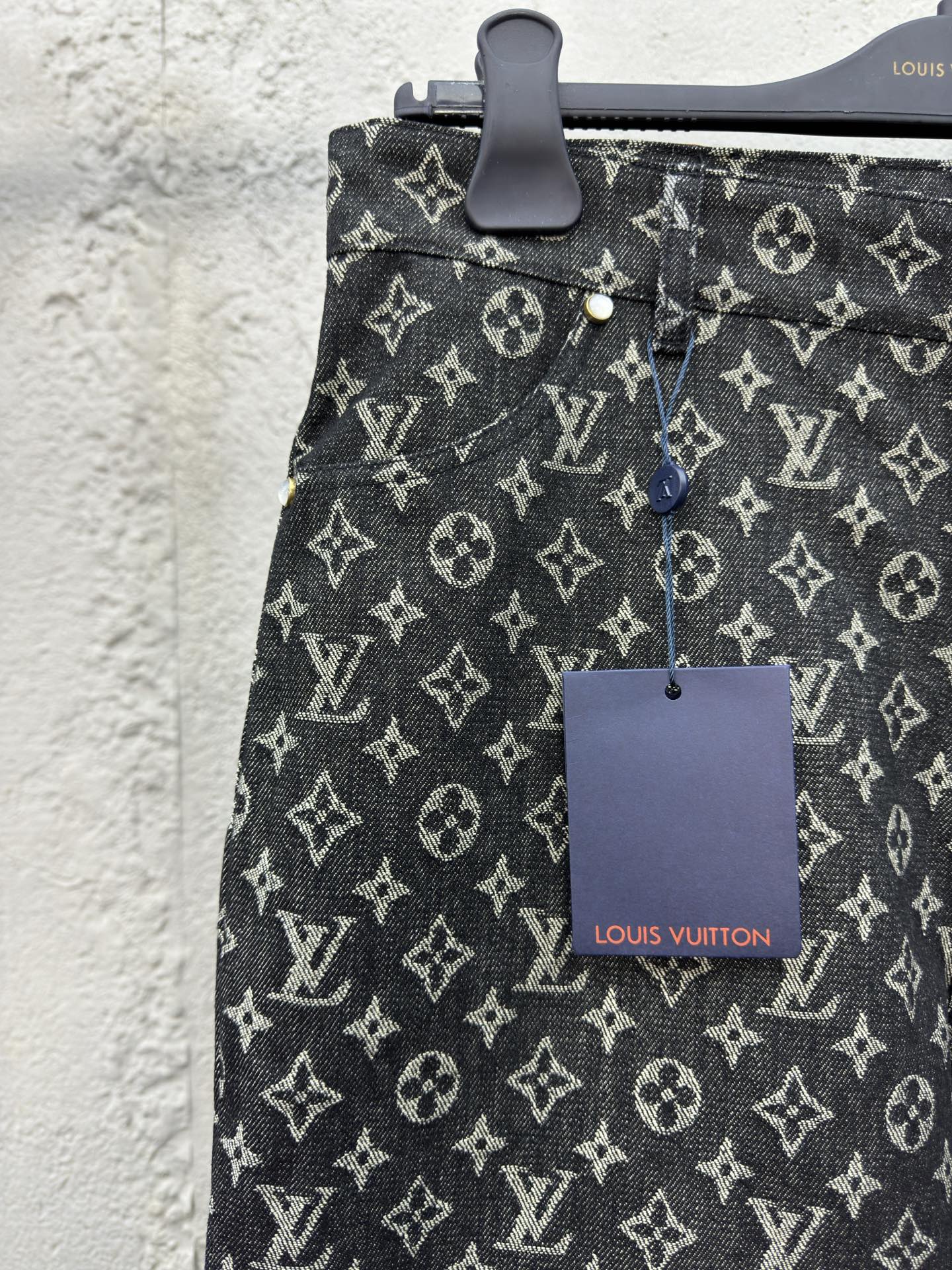 1V  jacquard full print denim shorts