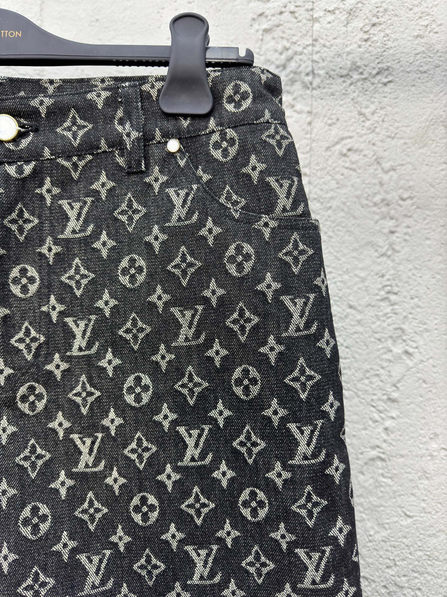 1V  jacquard full print denim shorts