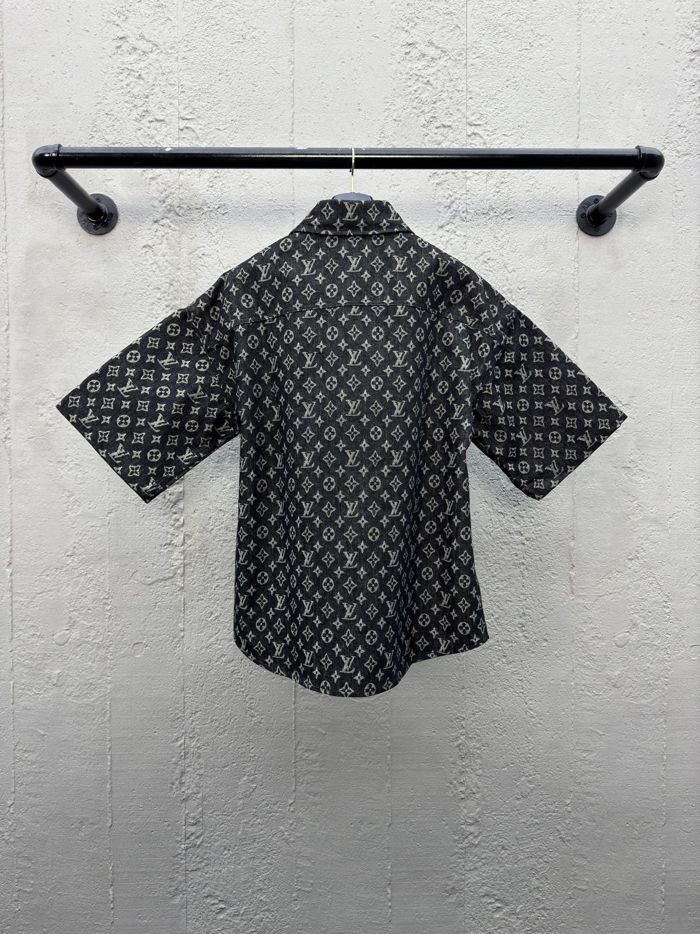 1V  jacquard full print denim shirt