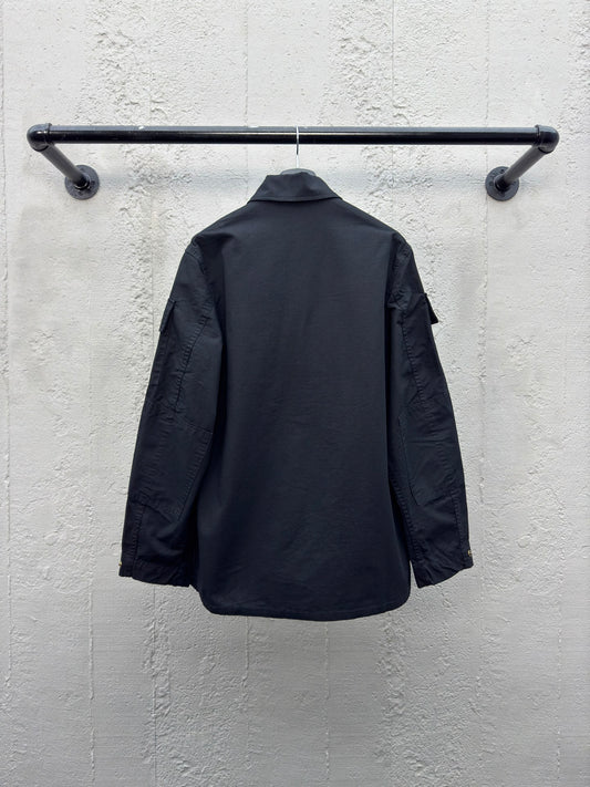 B Simple Single Row Workwear Jacket Coat