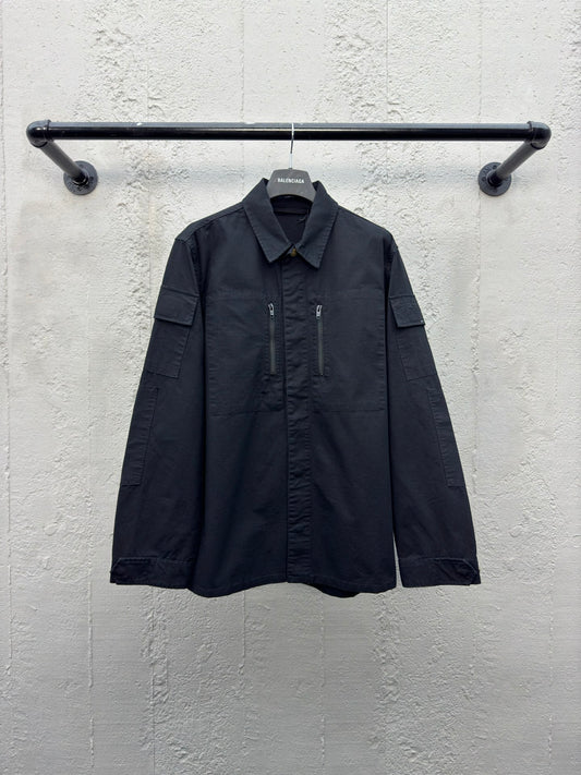 B Simple Single Row Workwear Jacket Coat